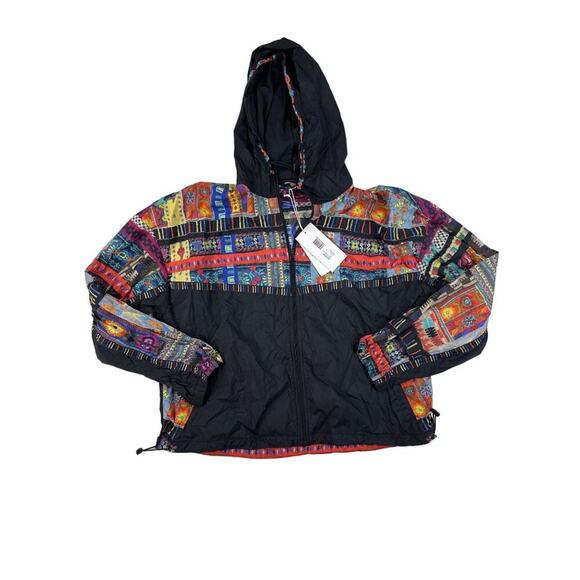 Johnny Was - Beatrice Bee Active Sports Bra, Leggings & Windbreaker in Black Mul - Picture 9 of 11